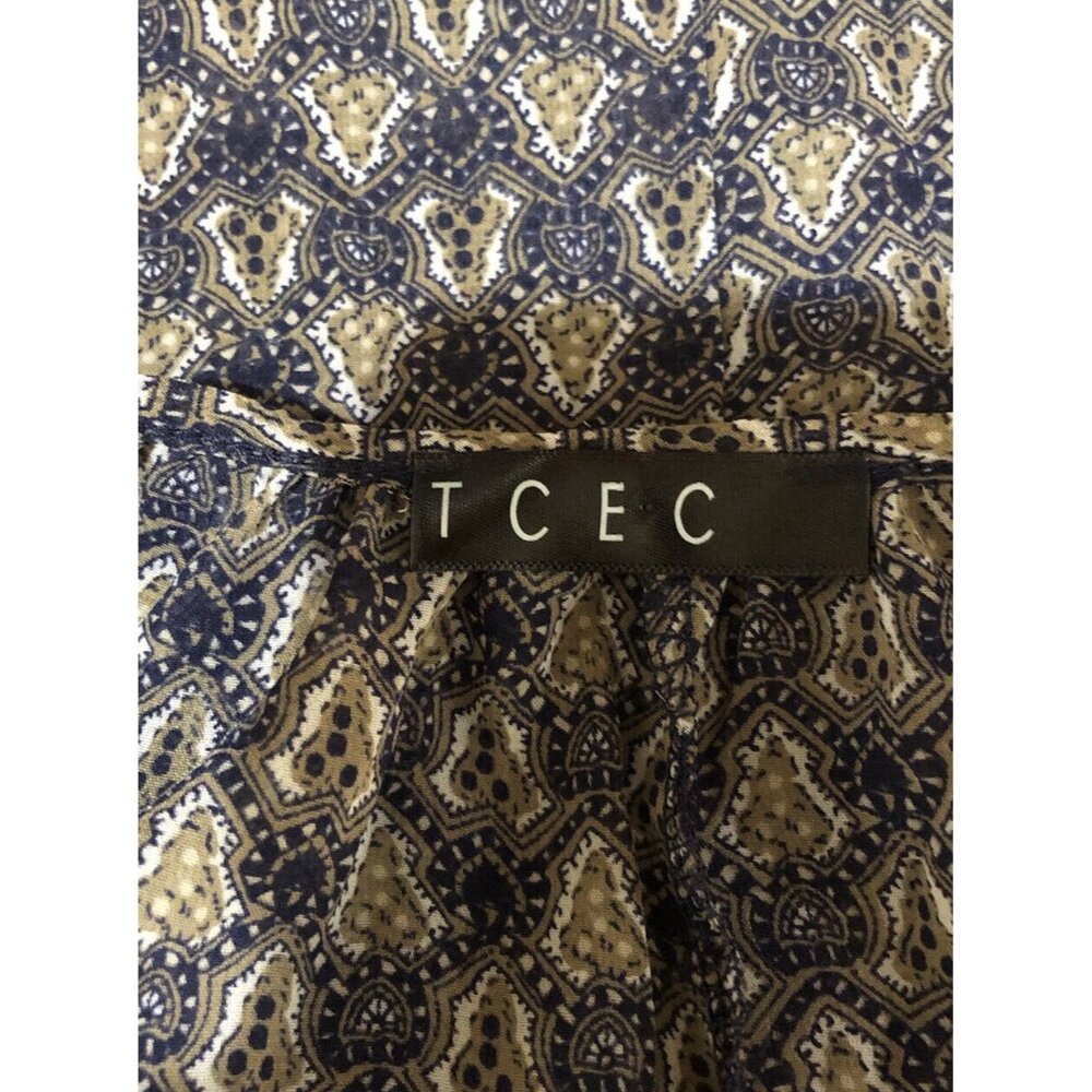 TCEC ~ Long Sleeve Blouse  ~ Size Small ~ Blue ~ Flare Sleeve ~ Shear - Picture 7 of 8